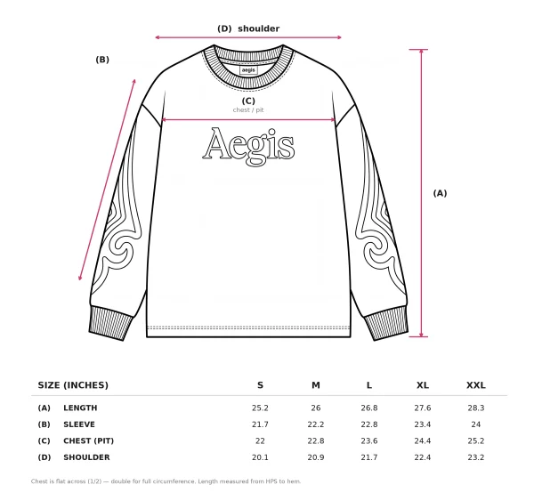 aegis_longsleeve_size_chart Aegis Warlord Tee (L)